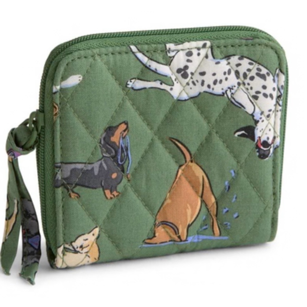 Vera Bradley Essential Small Zip-Around Wallet in Dog Print 🐶🐾